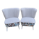 Set of 2 vintage multicoloured cocktail chairs in fabric and wood from the 1950s.