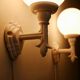 Pair of Art Deco porcelain wall lamps