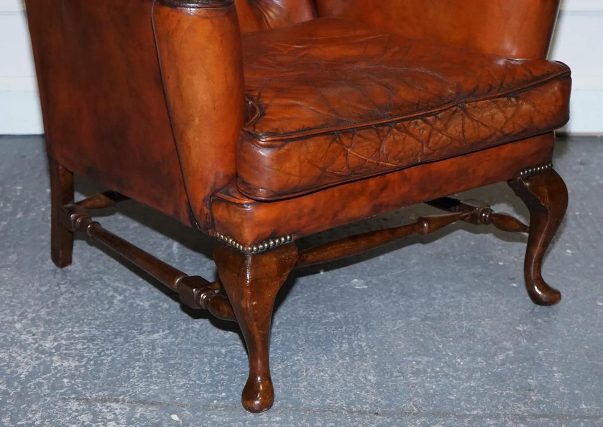 Chesterfield Wingback Armchairs with Flat Arms by William Morris, Set of 2