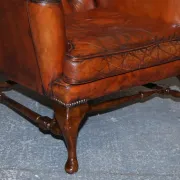 Chesterfield Wingback Armchairs with Flat Arms by William Morris, Set of 2