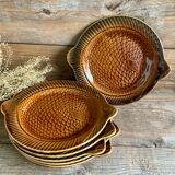 6 fish plates Sarreguemines France