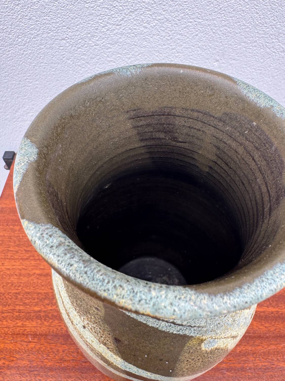 Stoneware vase with drips in the style of Jean Pointu