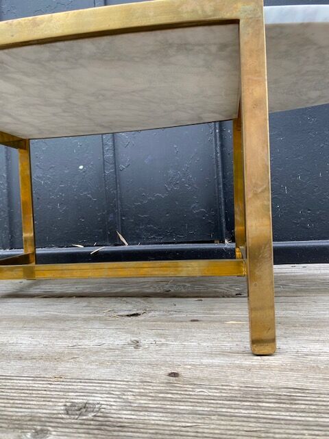 Coffee table carrara marble/solid brass 1960