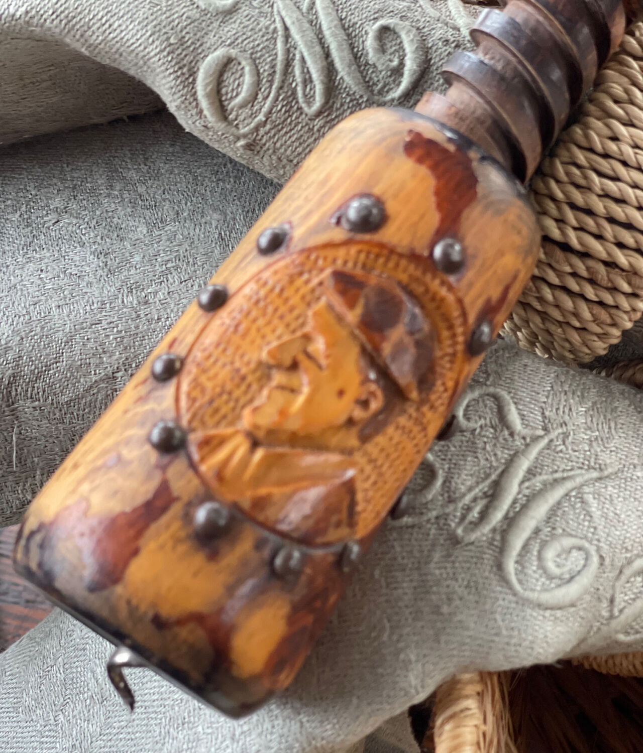 Old wooden corkscrew