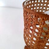 Lampe années 70 cannage et bois