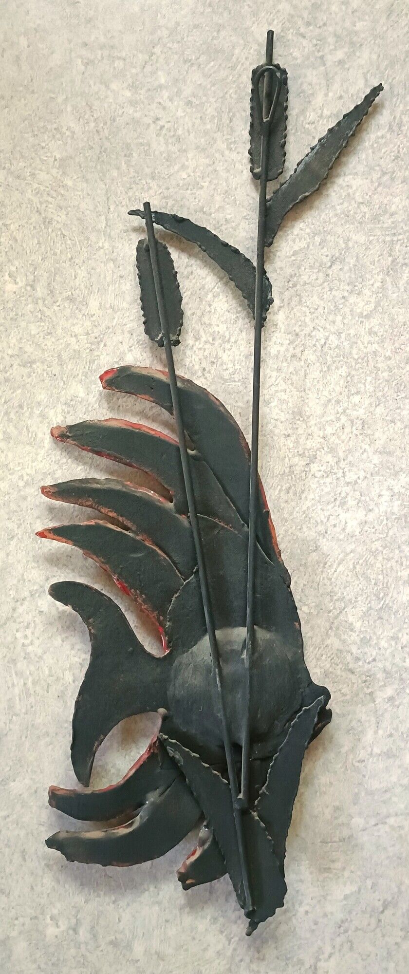 Wall decoration Vintage fish in Ceramic and metal