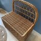 Vintage rattan bench toy chest
