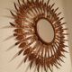 Vintage sun mirror in patinated gold metal – Spain 1950s / 60s