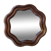 Corrugated wooden mirror