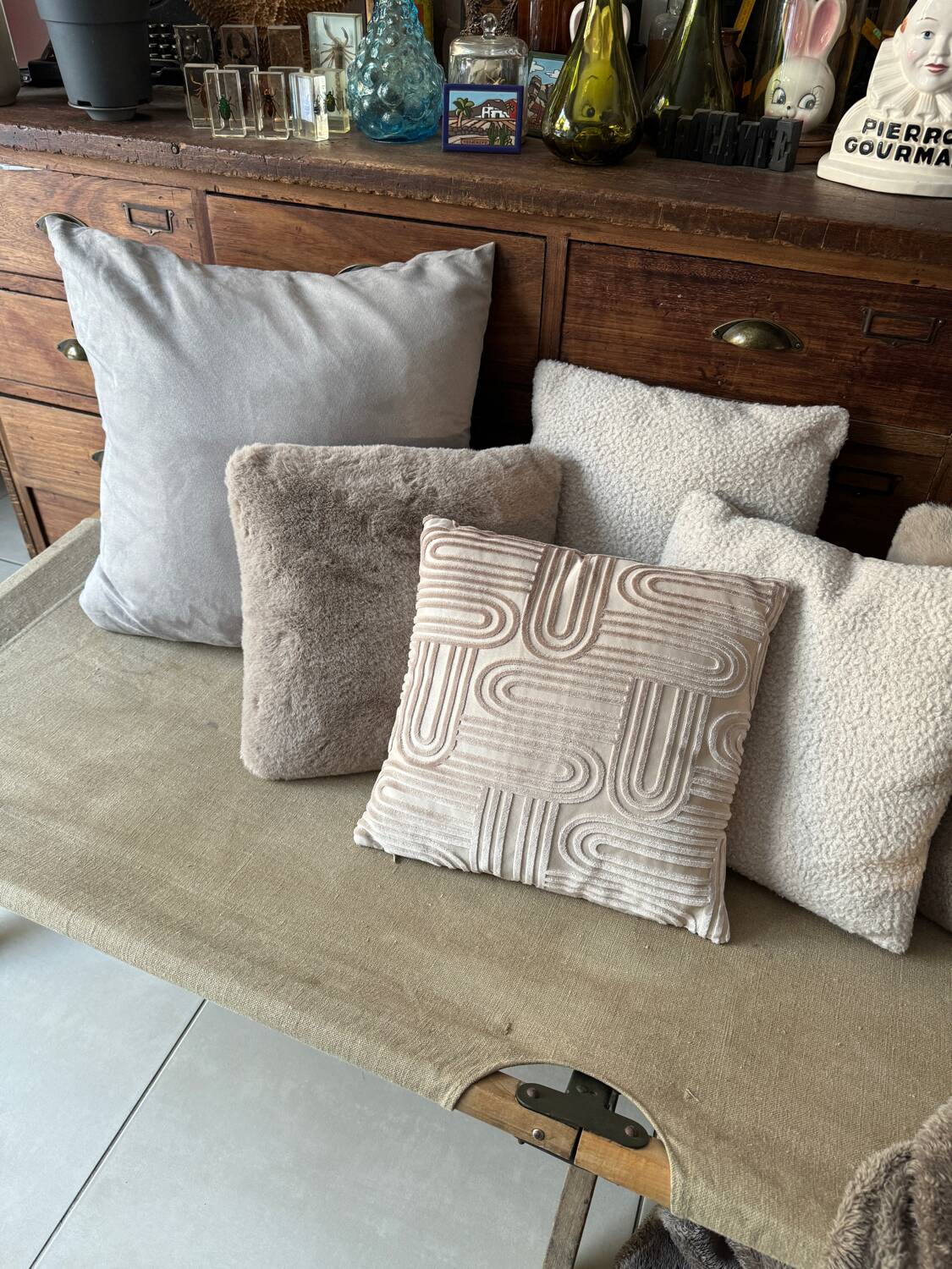 Old vintage military camp bed