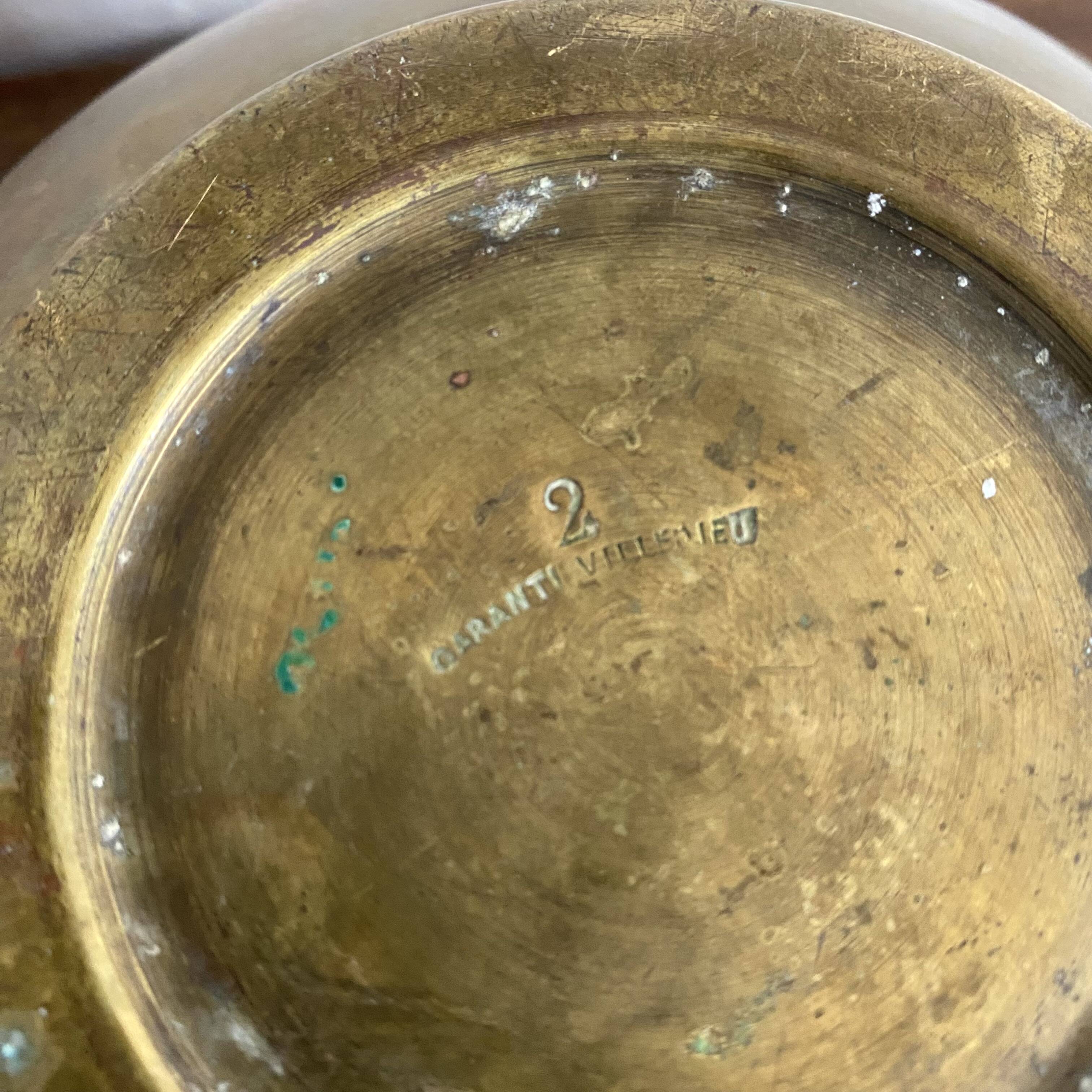 Villedieu gilded brass flowerpot
