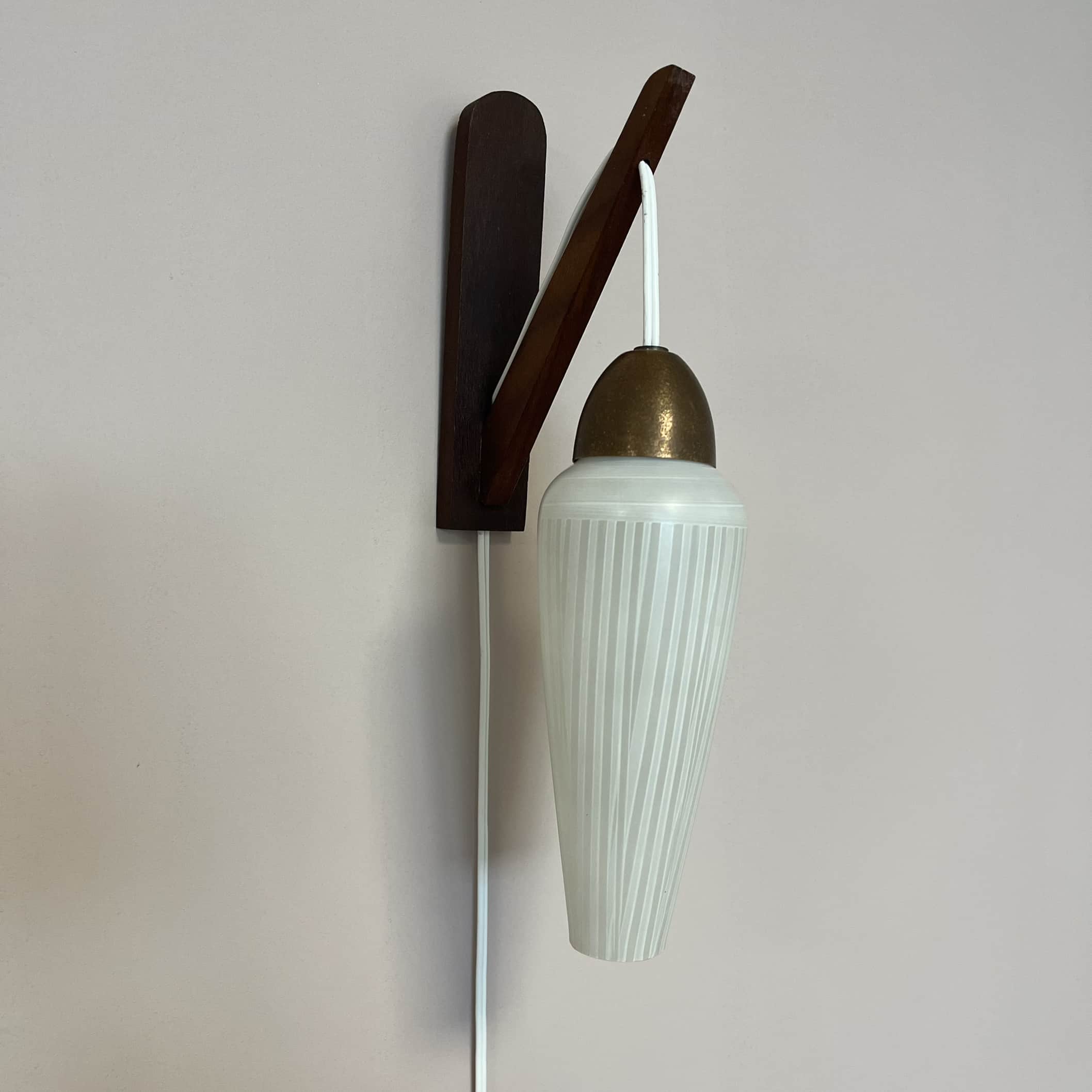 Vintage wall lamp glass danish design