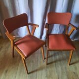 Paire de fauteuils de bridge année 50