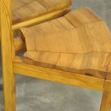 LAUKAAN PUU / brutalist pine dining table chairs “Rantasipi” / Finland 70s