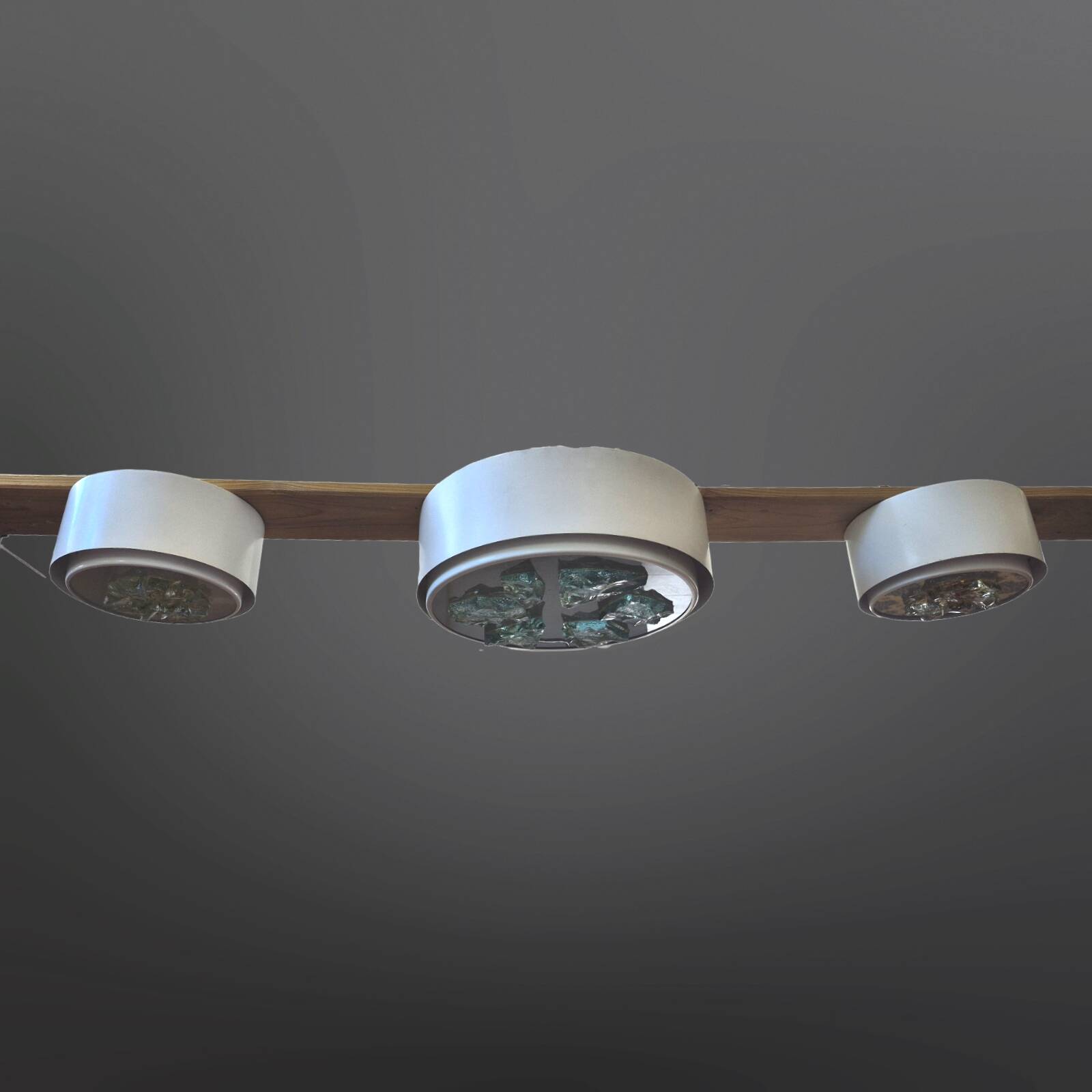 Set of 3 "glasbrokken" ceiling lamps by RAAK, Netherlands, 1960s
