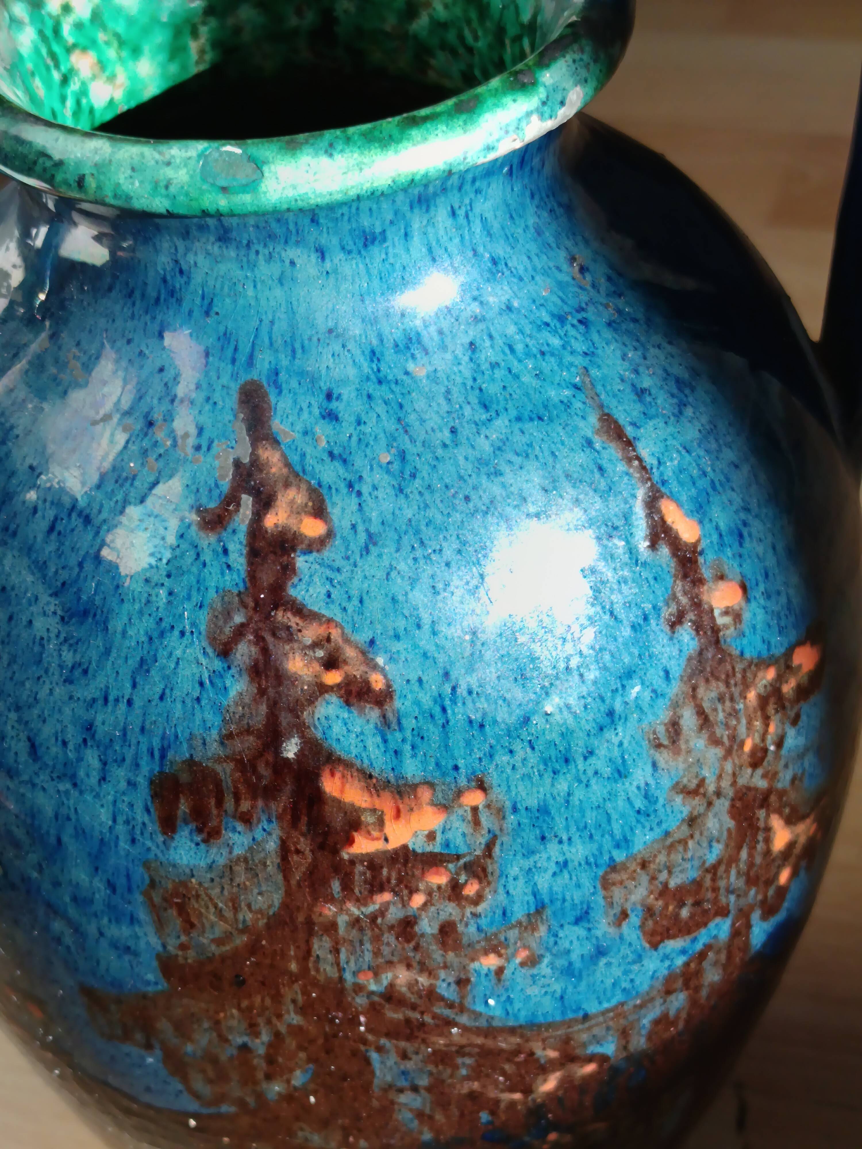 glazed ceramic vase 1920 signed François Sicard Vallauris