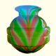 Art Nouveau ball vase opalescent glass stylized tricolor decoration Murano 1920
