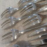 8 silver-plated cake forks by Christofle Malmaison Empire
