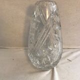 Antique crystal vase cut & polished flower design made in France