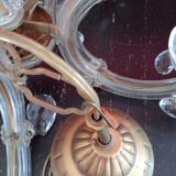 Lustre ancien verre et laiton