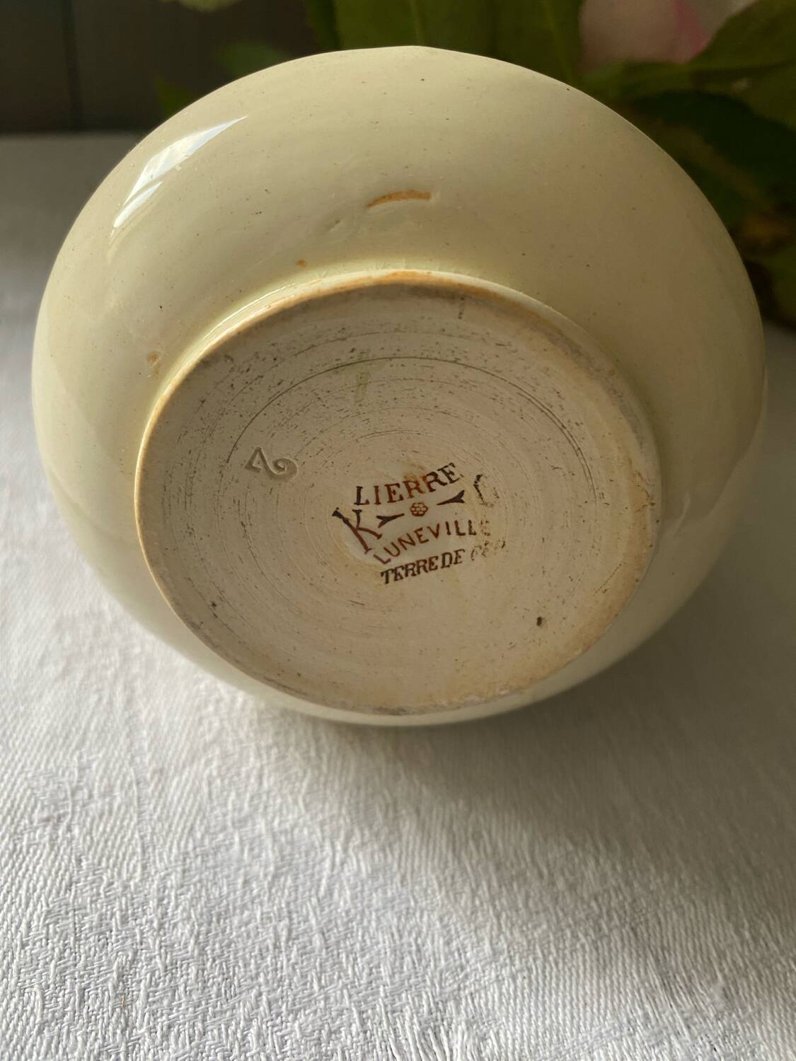Small polychrome earthenware vase KG Lunéville old