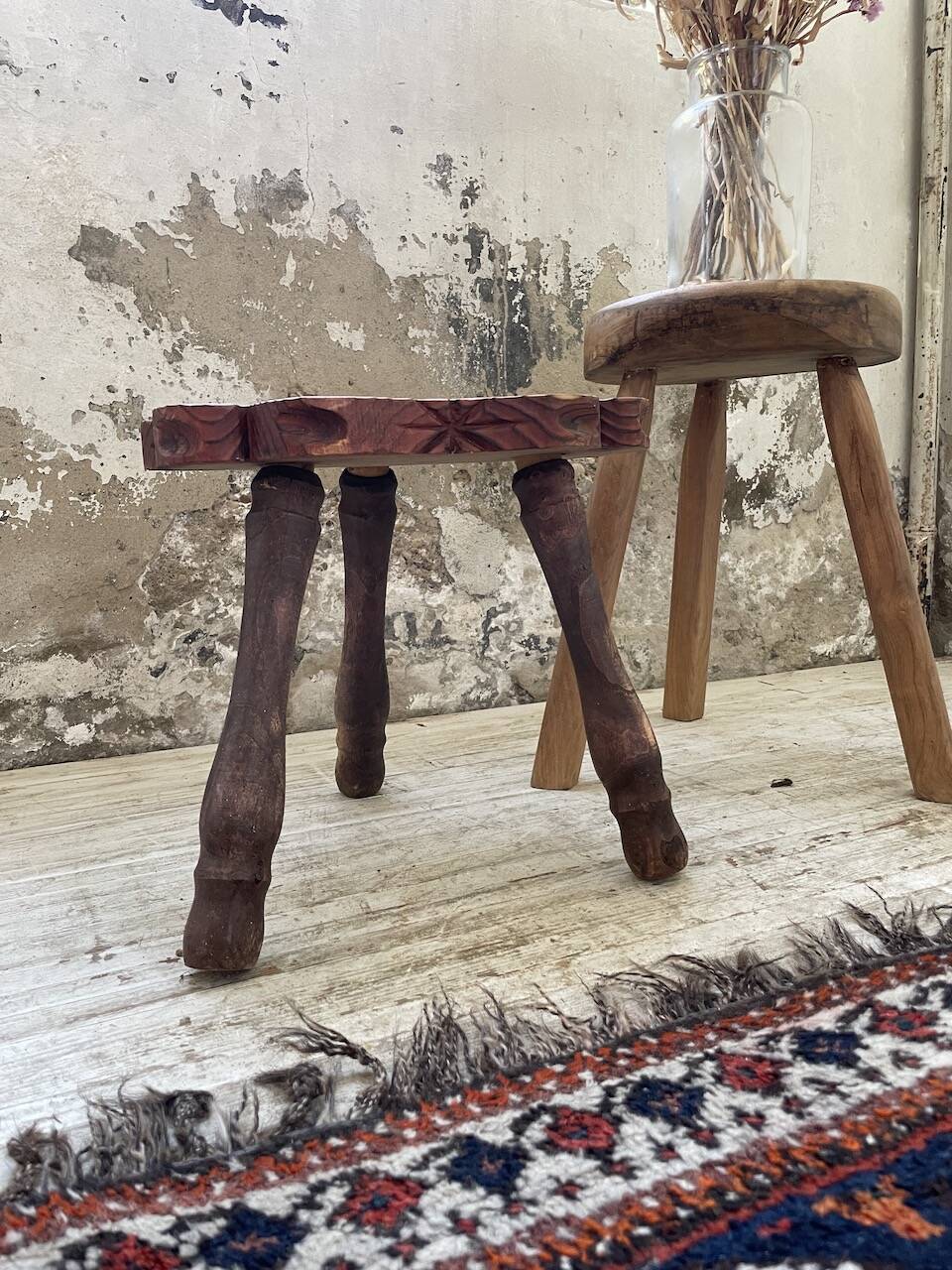 Handcrafted tripod stool