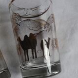 6 tea glasses golden décor camel palm