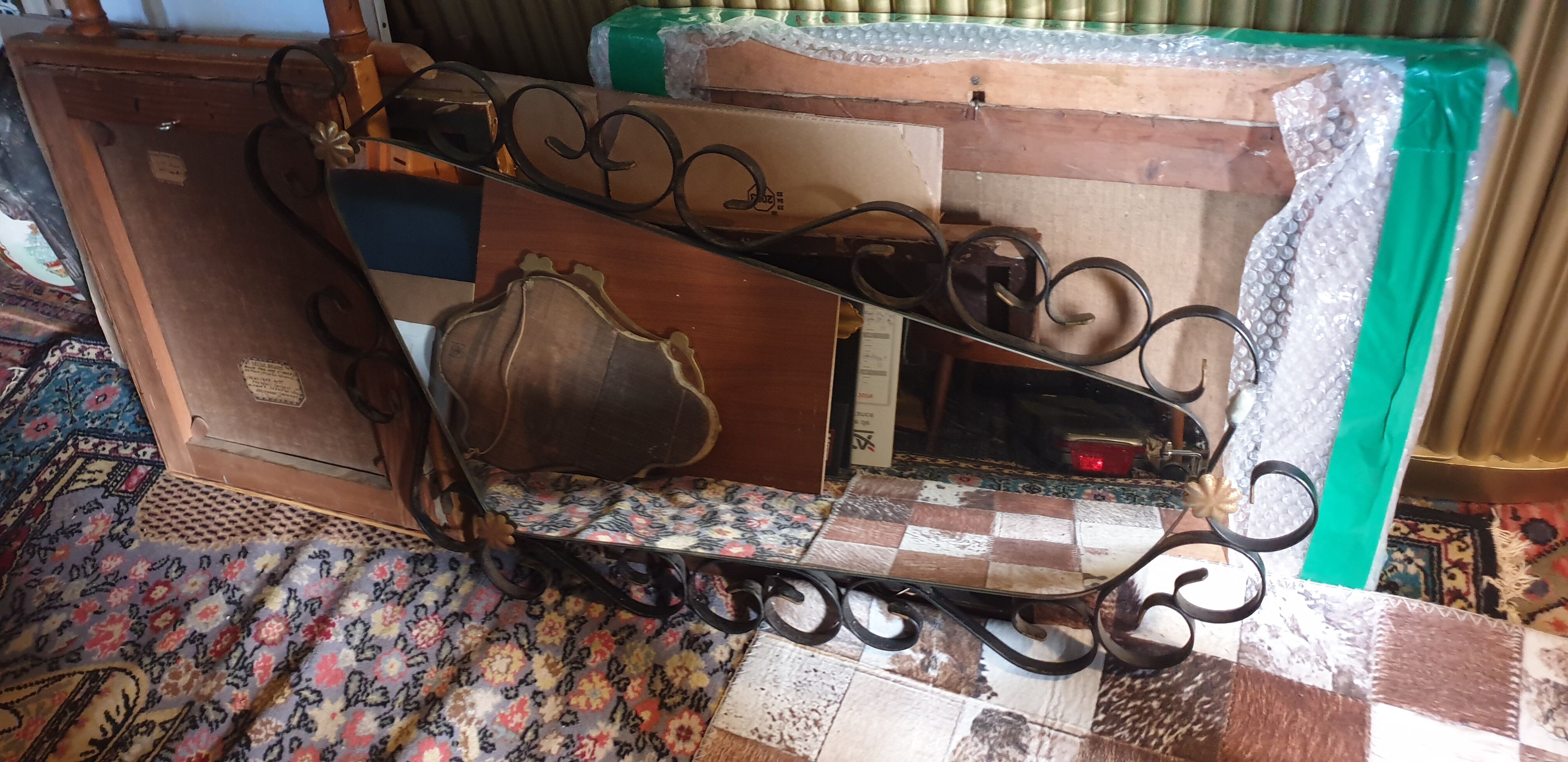 Wrought iron mirror 60s