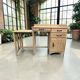 Vintage industrial wooden side table/desk