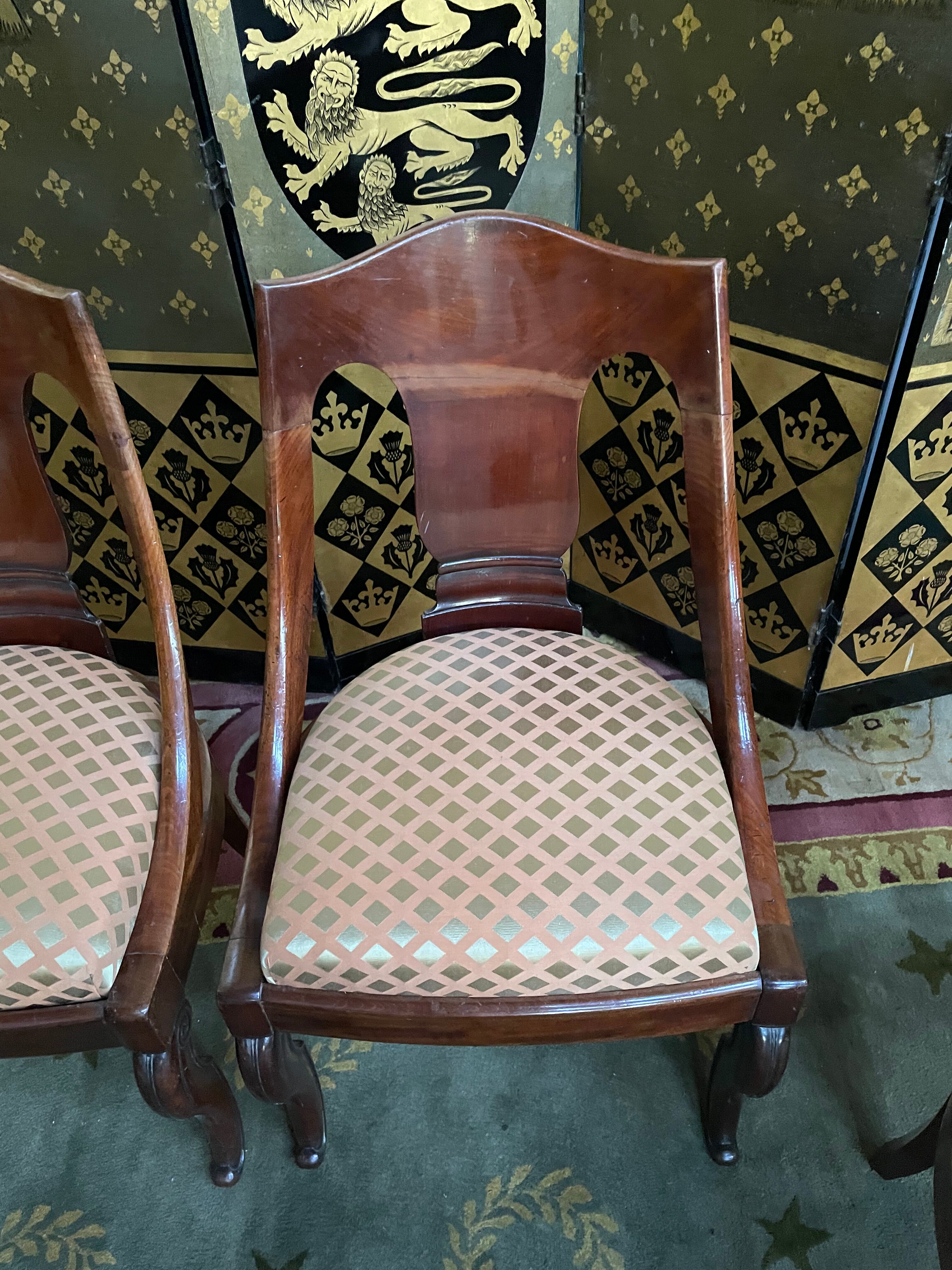 Suite of 4 Gondola Chairs in Mahogany Empire