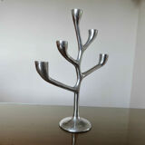 Bougeoir moderniste forme libre en fonte d'aluminium années 70