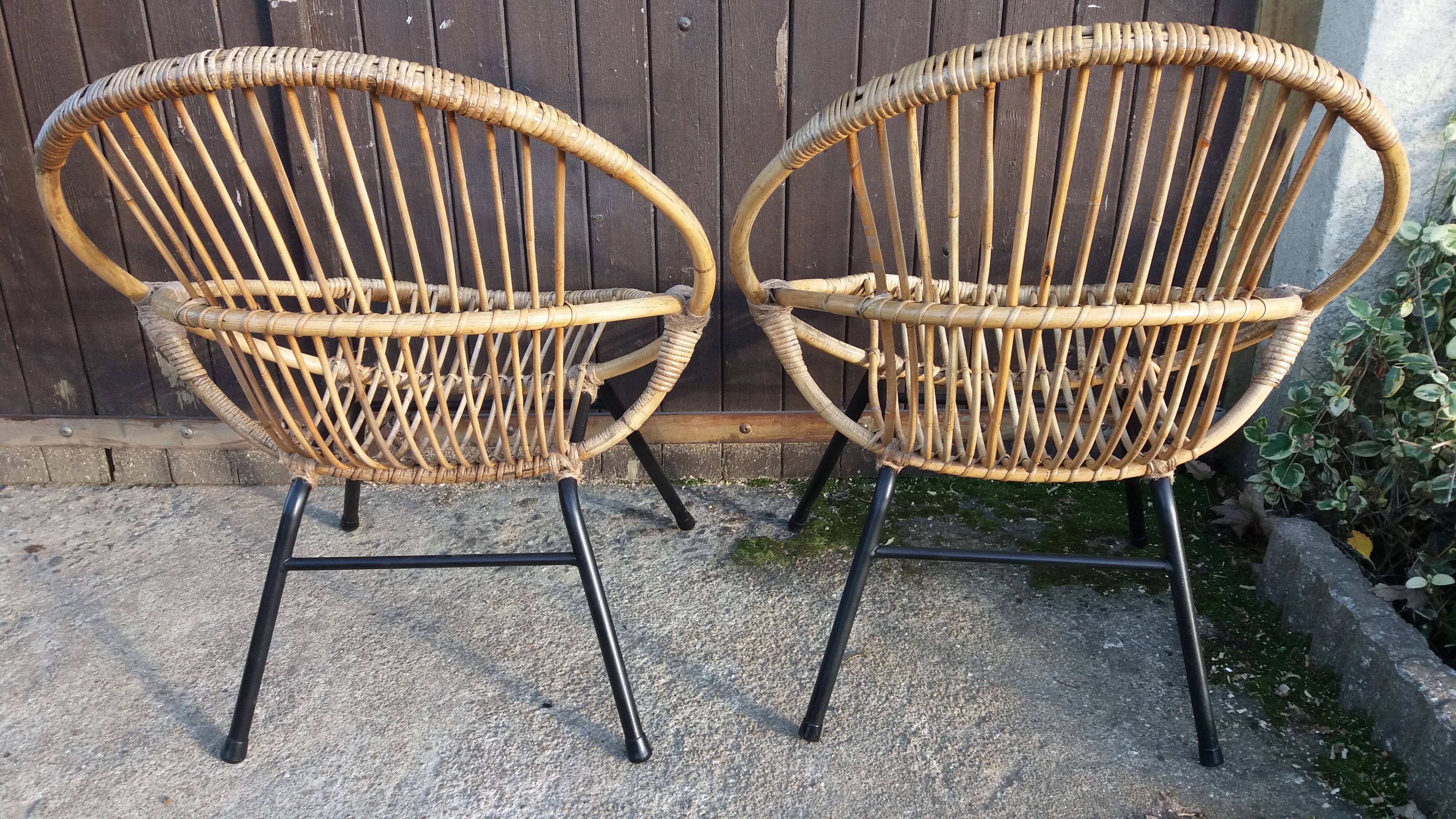 Vintage rattan lounge set