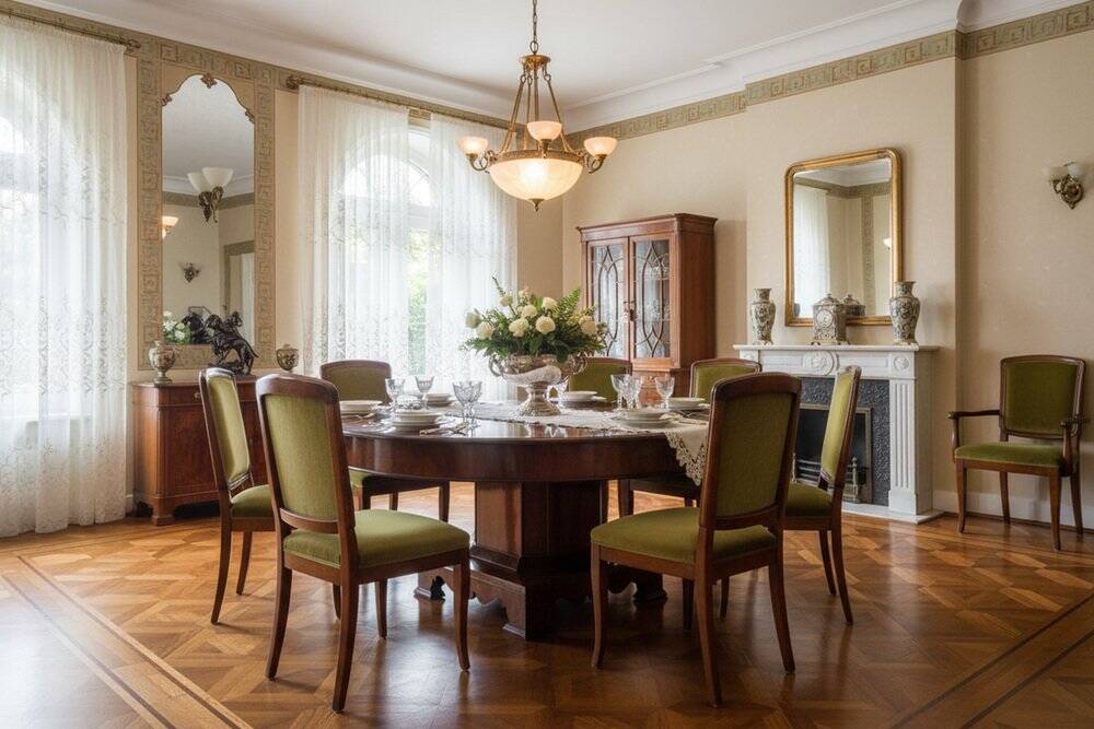Art Deco Dining Table in Walnut, Czech, 1920s