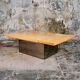 Table basse bar en loupe de frêne, Paul Michel pour Roche Bobois, 1980s