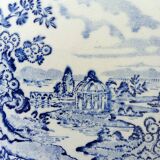 Assiette murale en céramique bleue signée Royal Swan, Angleterre, 1950