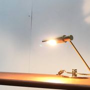 Mid-century minimalist brass table lamp by Rosemarie & Rico Baltensweiler for Baltensweiler.