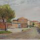 Guido hanset (1910-1992) watercolor on paper view of genoa ? 1968 signed