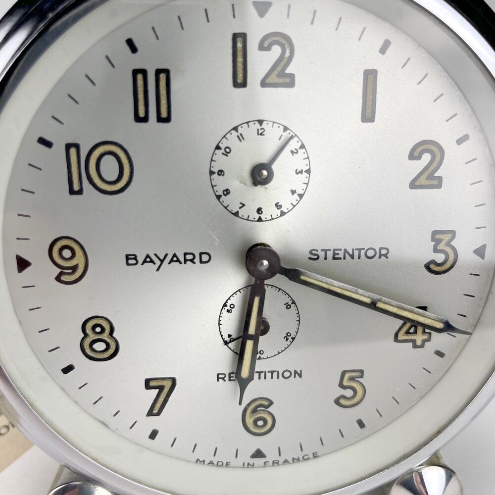 Mechanical alarm clock Bayard Stentor Art Deco 50s