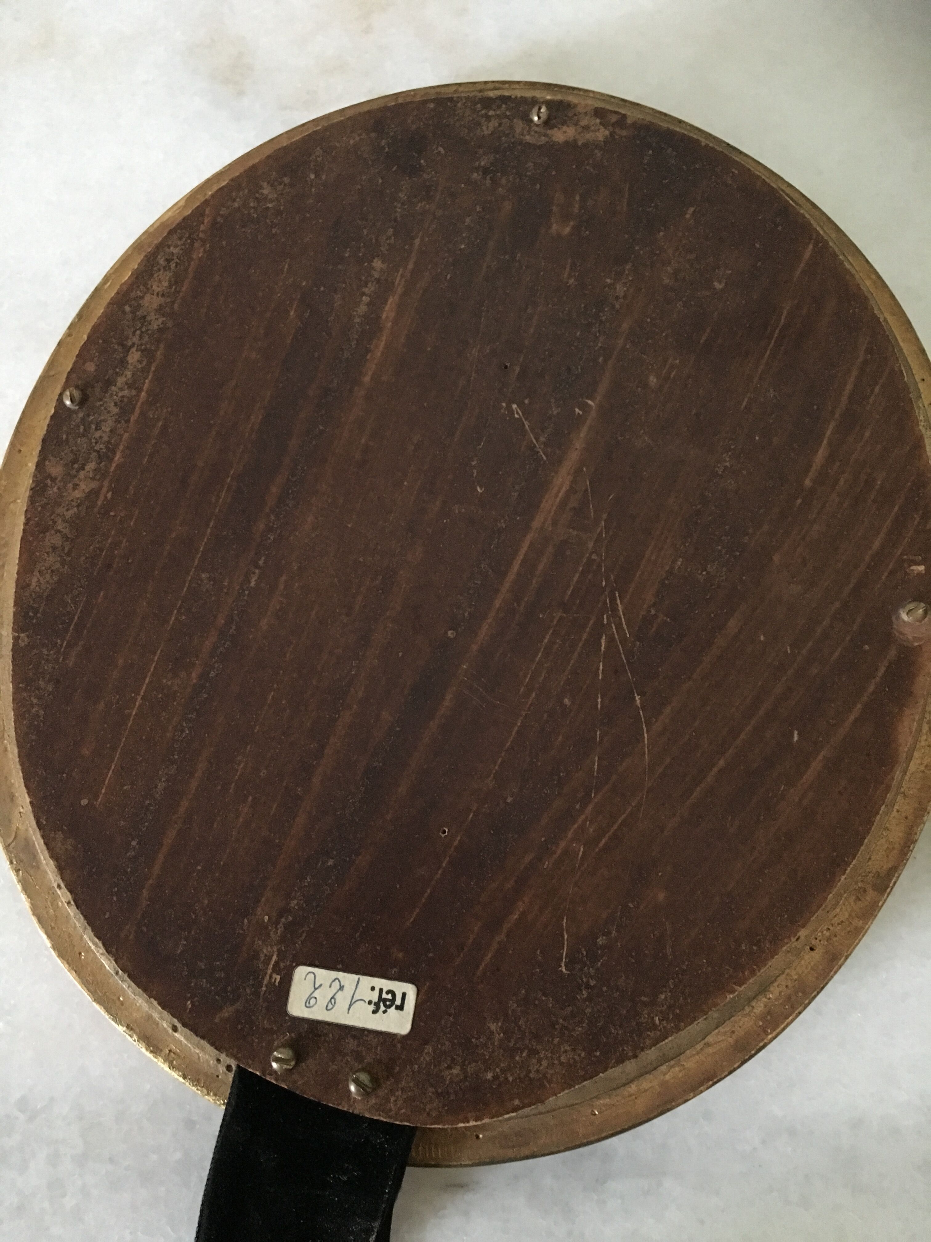 Oval wall mirror frame Golden plaster 22cm