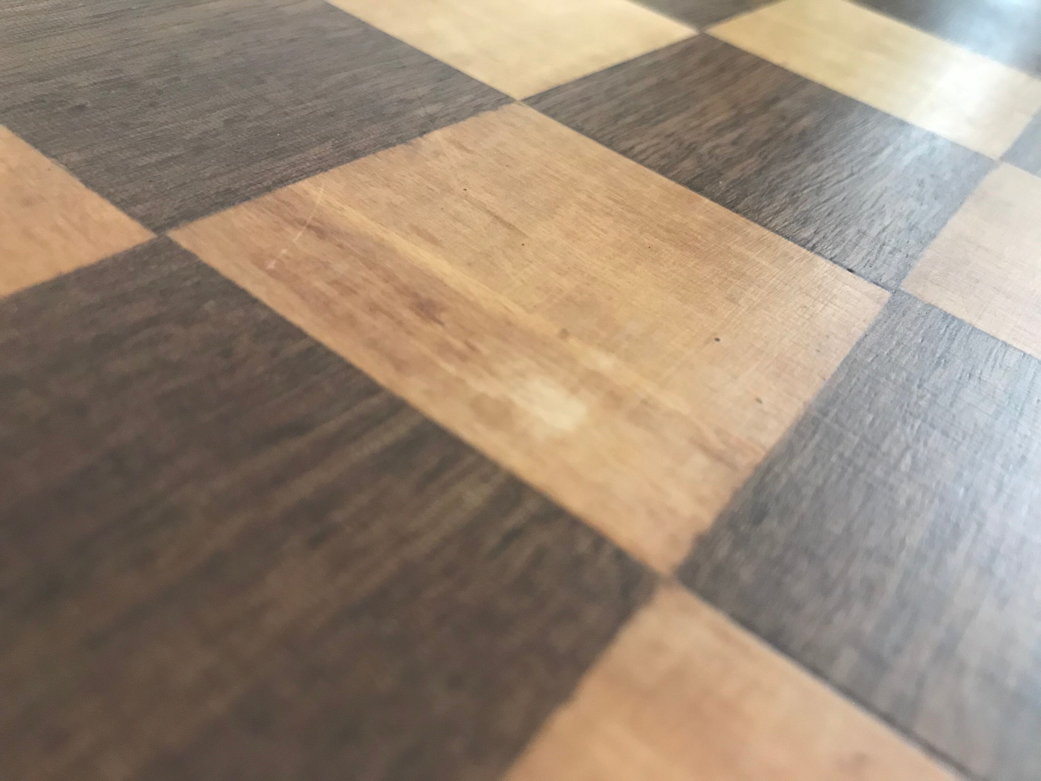 Side table with checkerboard pattern circa 1950