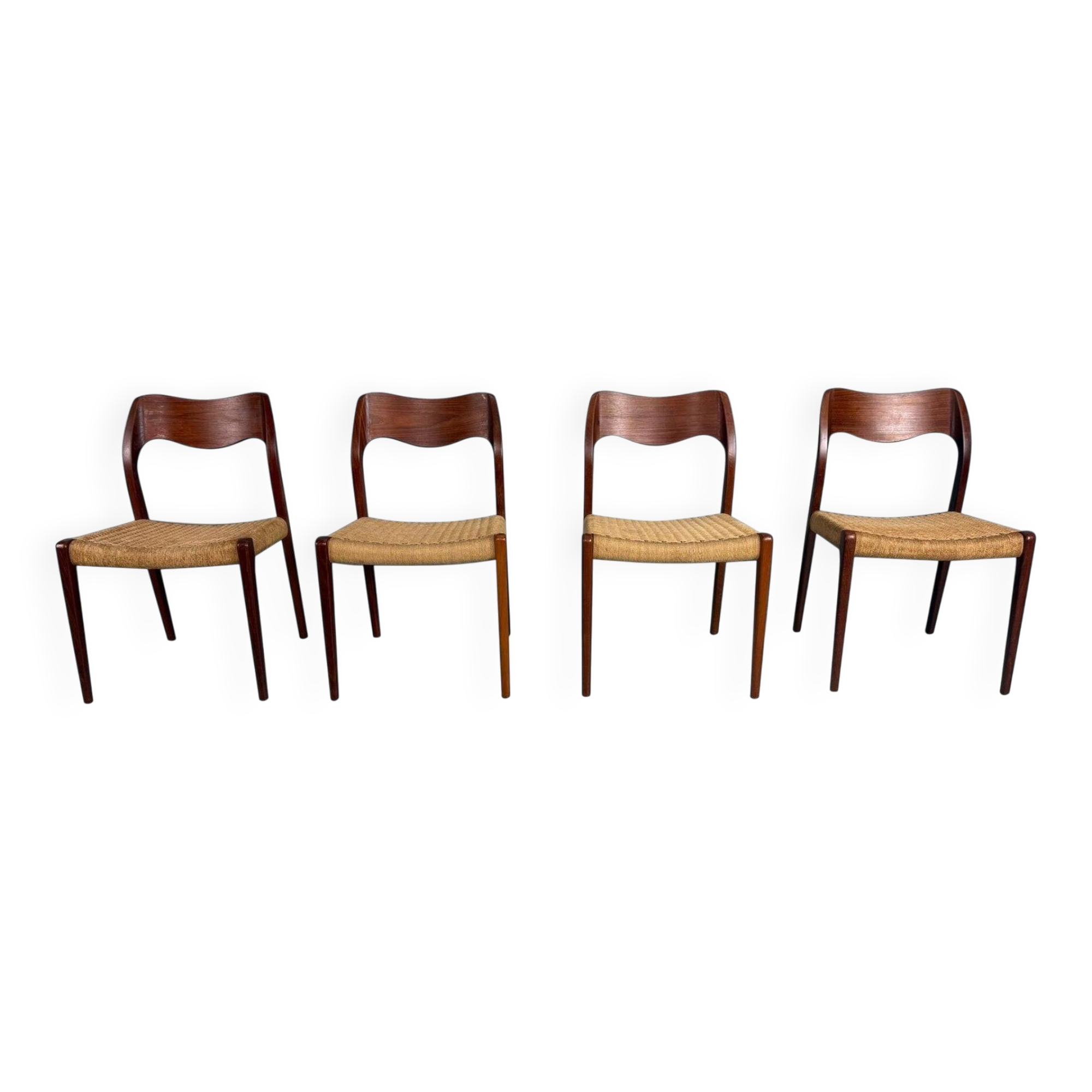 Set of 4 teak Niels O. Møller dining chairs - Model 71, Denmark