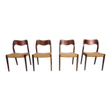 Set of 4 teak Niels O. Møller dining chairs - Model 71, Denmark