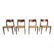 Set of 4 teak Niels O. Møller dining chairs - Model 71, Denmark