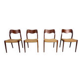 Set of 4 teak Niels O. Møller dining chairs - Model 71, Denmark
