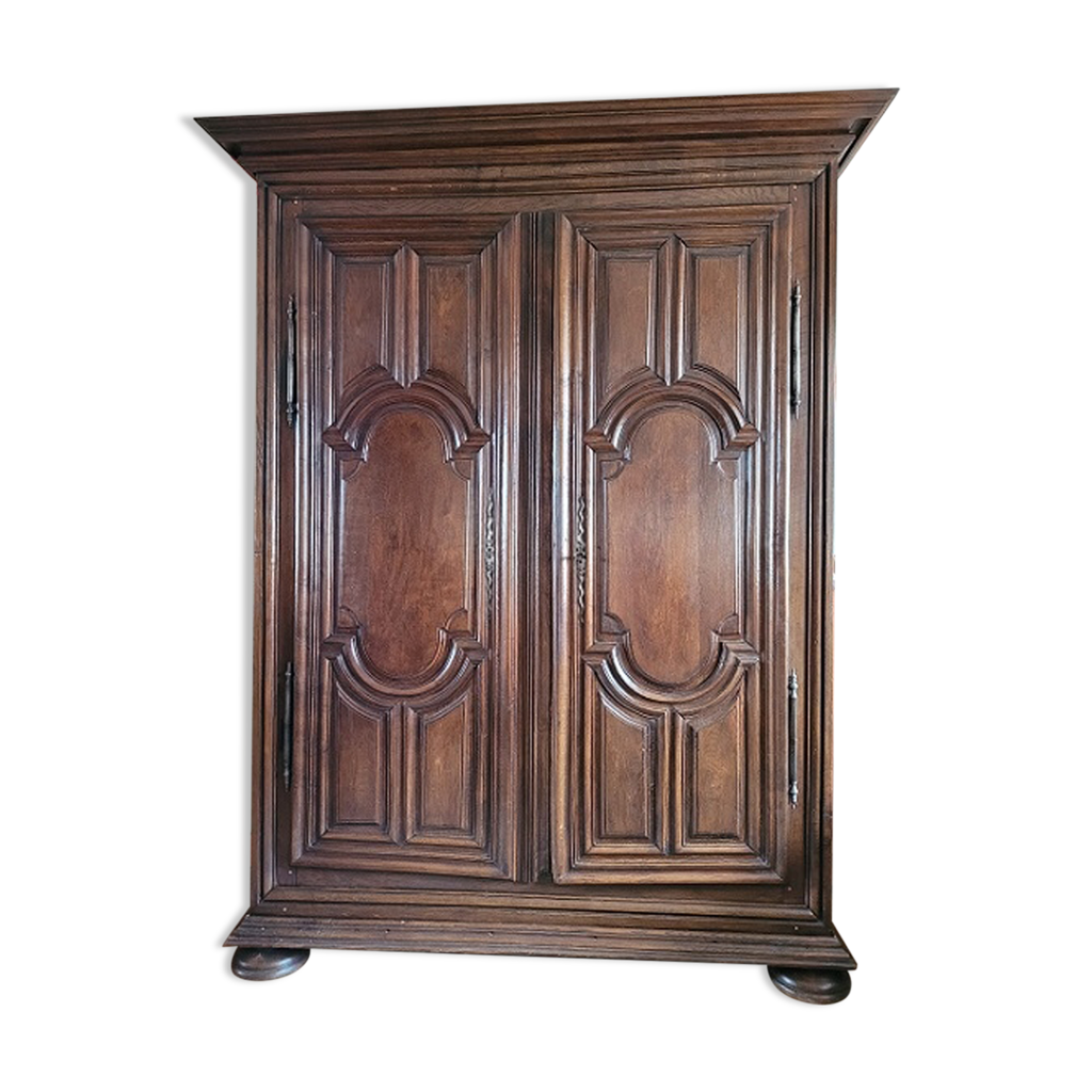 Armoire ancienne chêne massif entièrement chevillée très bon état Selency