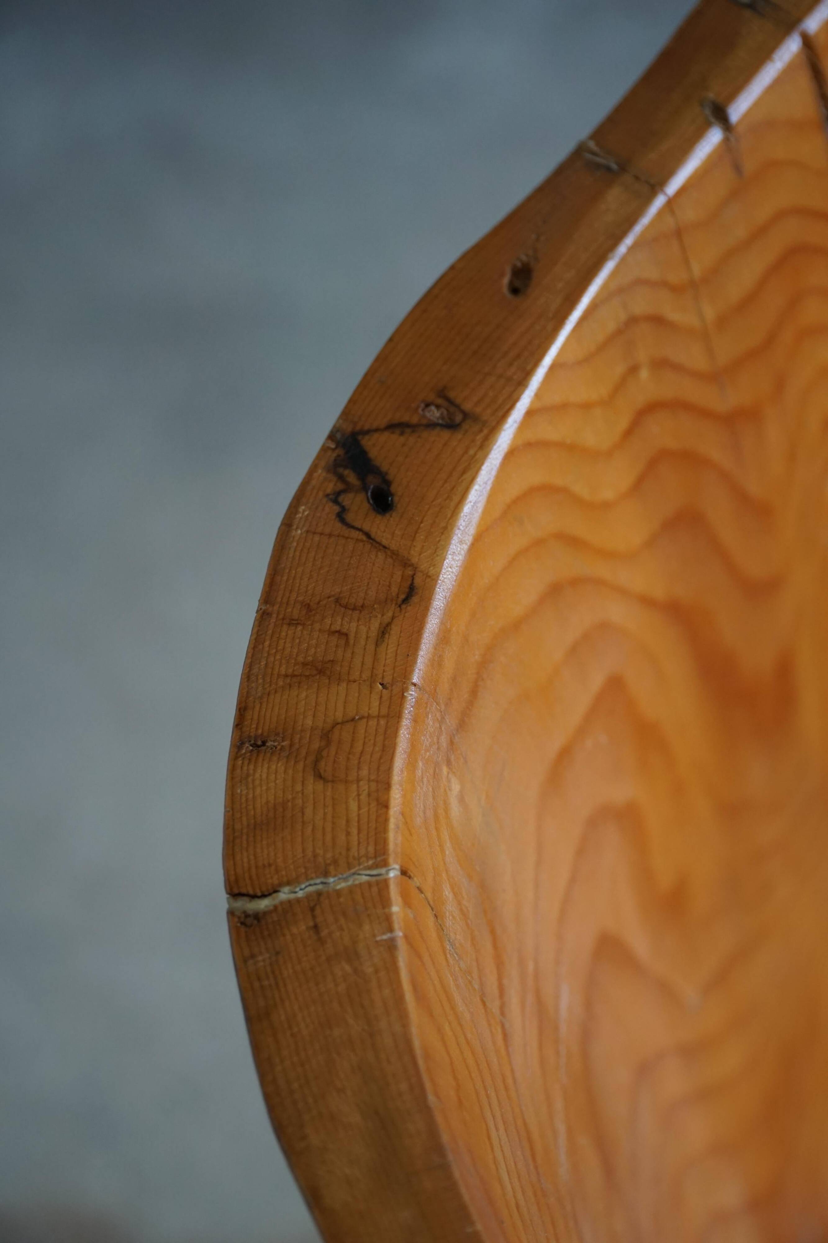 Chaise en souche en bouleau massif par un ébéniste suédois, Wabi Sabi, années 1950