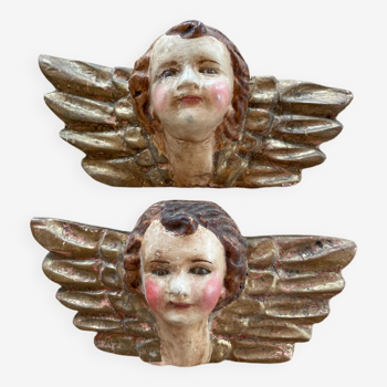 Ancient angels in painted wood