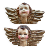 Ancient angels in painted wood
