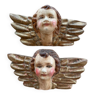 Ancient angels in painted wood