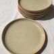 6 Plates dessert Beige sandstone red edge diameter 18cm
